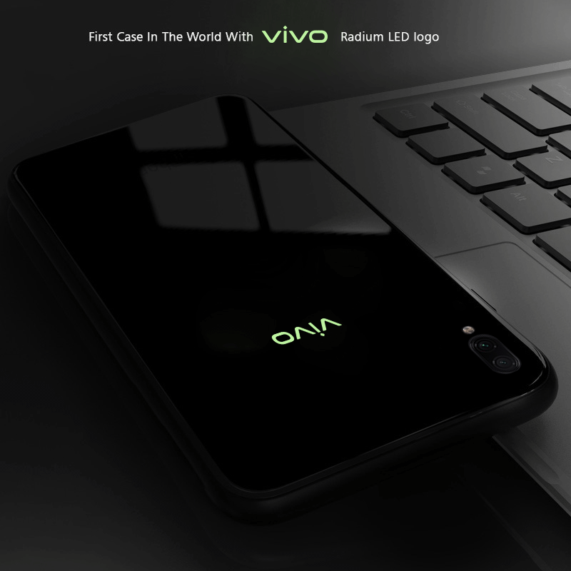 VAKU ® Vivo X21 Radium GLOW Light Illuminated VIVO Logo 3D Designer Case Back Cover