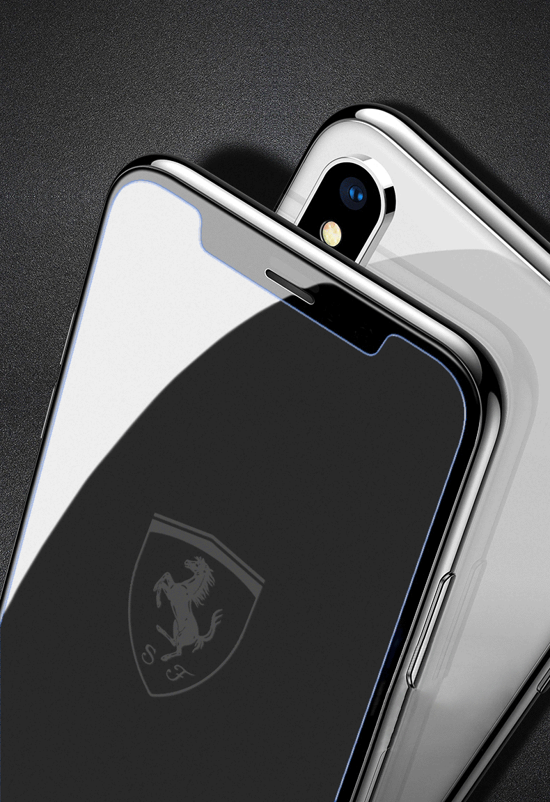 Scuderia Ferrari ® Apple iPhone XR Etched Ferrari logo 9H Transparent Tempered Glass
