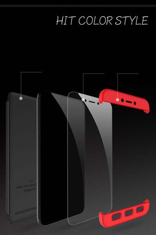 FCK ® Xiaomi Redmi 5A 3-in-1 360 Series PC Case Dual-Colour Finish Ultra-thin Slim Front Case + Back Cover