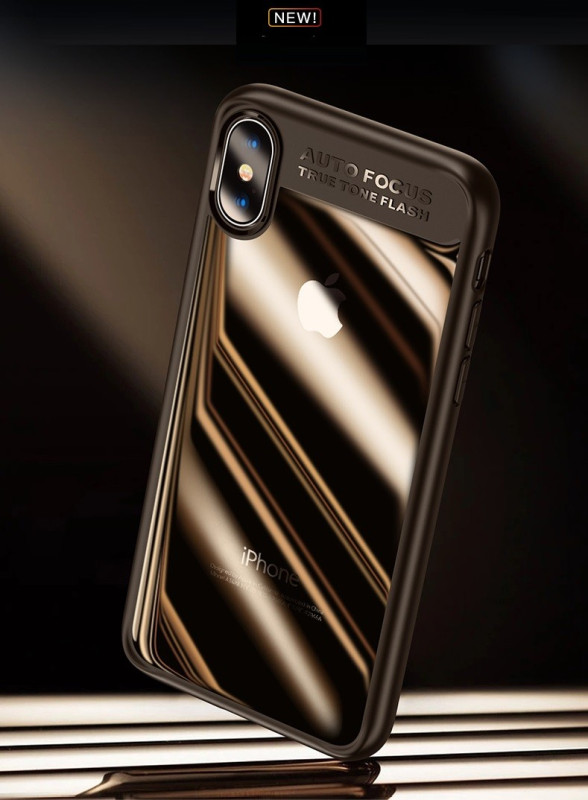 Vaku ® Apple iPhone XS Kowloon Electroplated Edition Soft Silicone 4 Frames Plus Ultra-Thin Case Transparent Cover