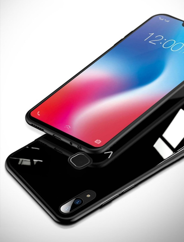 Vaku ® Vivo V9 Club Series Ultra-Shine Luxurious Tempered Finish Silicone Frame Thin Back Cover