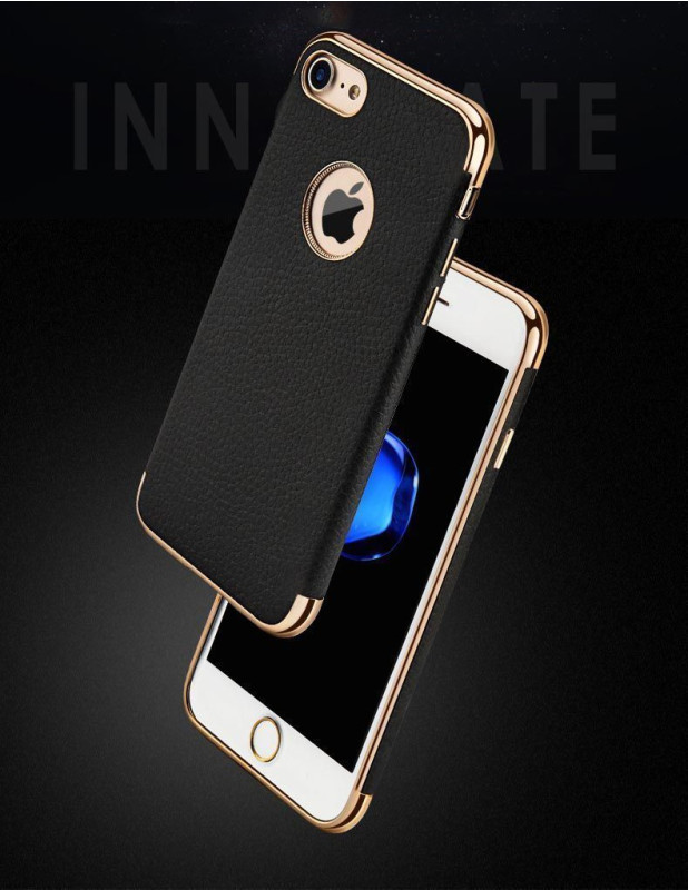 Vaku ® Apple iPhone 6 Plus / 6S Plus Altrim Grained Leather Ultra-thin Metal Electroplating Splicing PC Back Cover