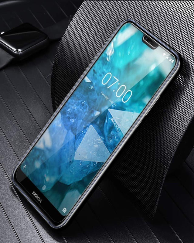 Dr. Vaku ® Nokia 7.1 5D Curved Edge Ultra-Strong Ultra-Clear Full Screen Tempered Glass-Black