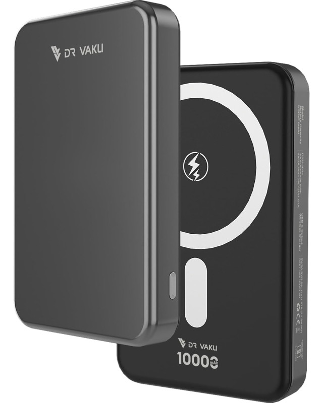 Vaku ® Magforge MagPro 10000mAh Magnetic Wireless Power Bank 15w Magsafe & 22.5w PD Type C Fast Charging For iPhone 16/15/14/13 Series iWatch & Airpods
