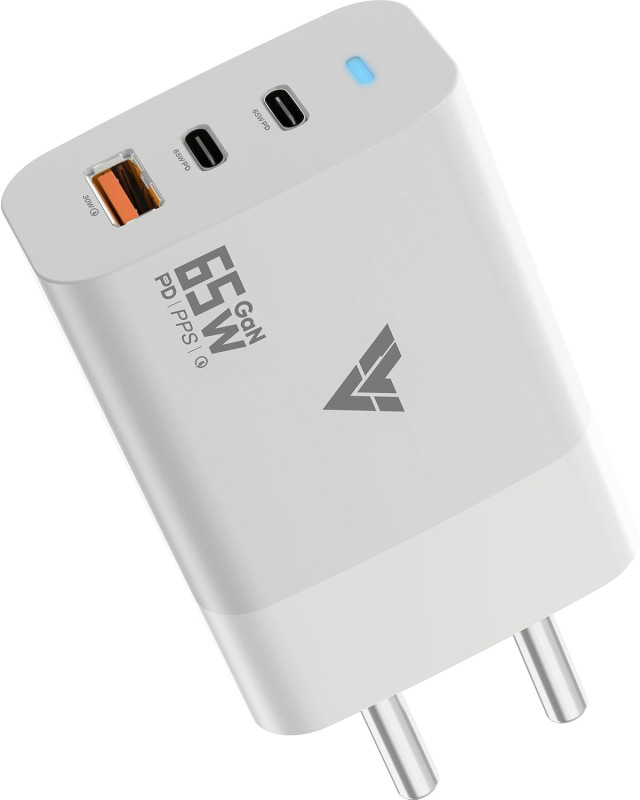 DR VAKU® 65W Charger Type C Fast Adapter with Multi Port Dual PD Charging GaN Technology for MacBook Laptop, iPhone 16/16 Plus/16 Pro/16 Pro Max, 15/14/13/12 Series, Samsung and Android Devices