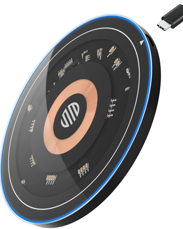 eller sante ® 15W Wireless Charger Quantum Flow Series Fast Charging Pad PD & Qi-Certified with Type C Cable