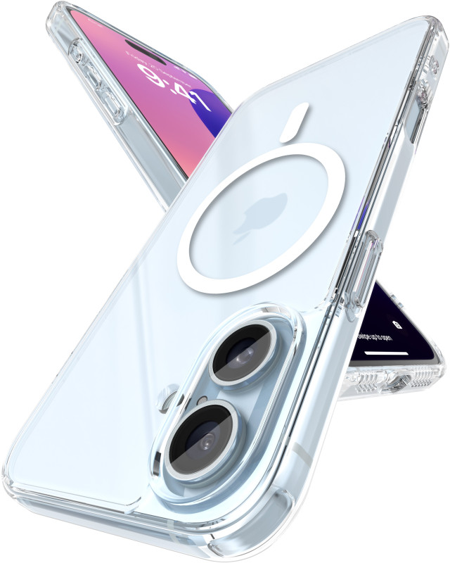 Vaku Luxos ® Apple iPhone 16 Plus Glassy MagPro Clear TPU Shockproof Scratch Resistant, Certified Mag-Safe Military-Grade Protection Back Cover