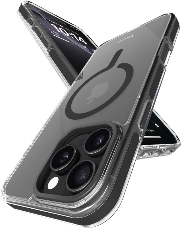 Vaku Luxos ® Apple iPhone 16 Pro Vortex Magpro Gel Cushion Slim Fit Certified Mag-Safe Crystal Clear Camera Metal Ring Back Cover