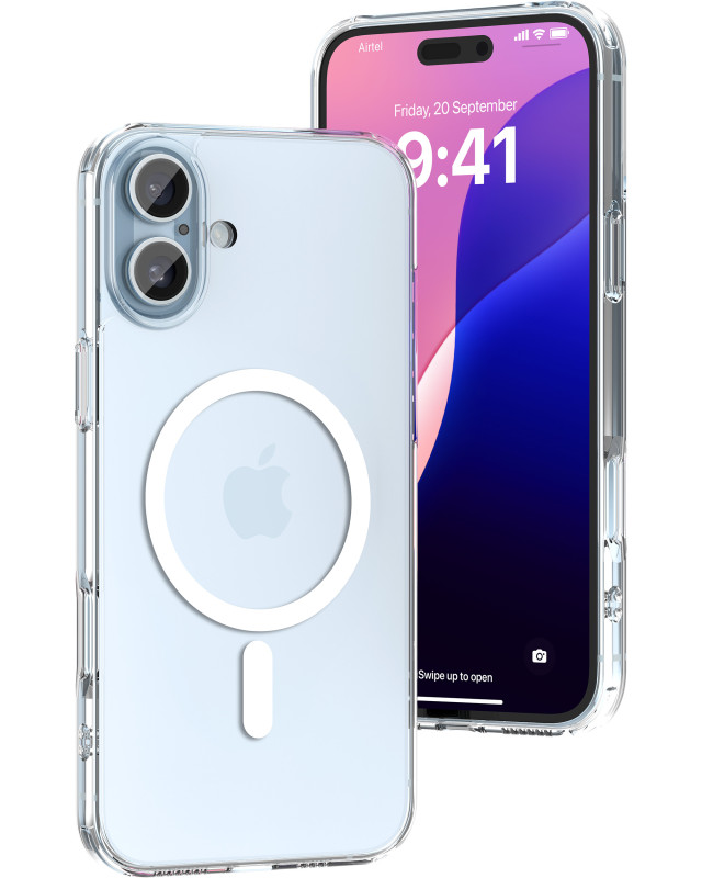 Vaku Luxos ® Glassy Magsafe Clear TPU Shockproof Scratch Resistant, Slim, Thin, Military-Grade Protection Back Cover For iPhone