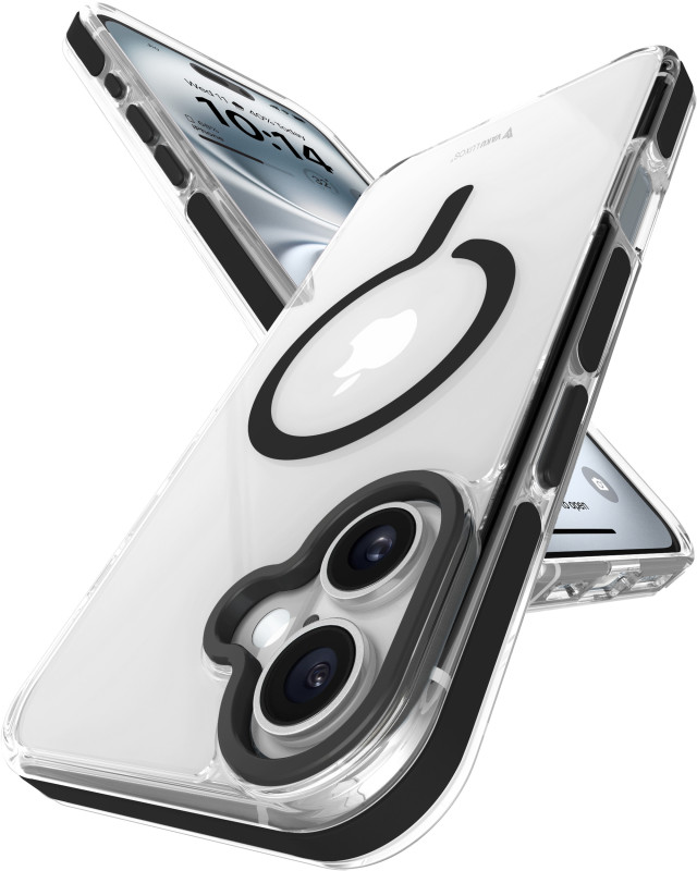Vaku Luxos ® Vortex Magpro Gel Cushion Slim Fit Shockproof Crystal Clear Camera Metal Ring Back Cover For iPhone
