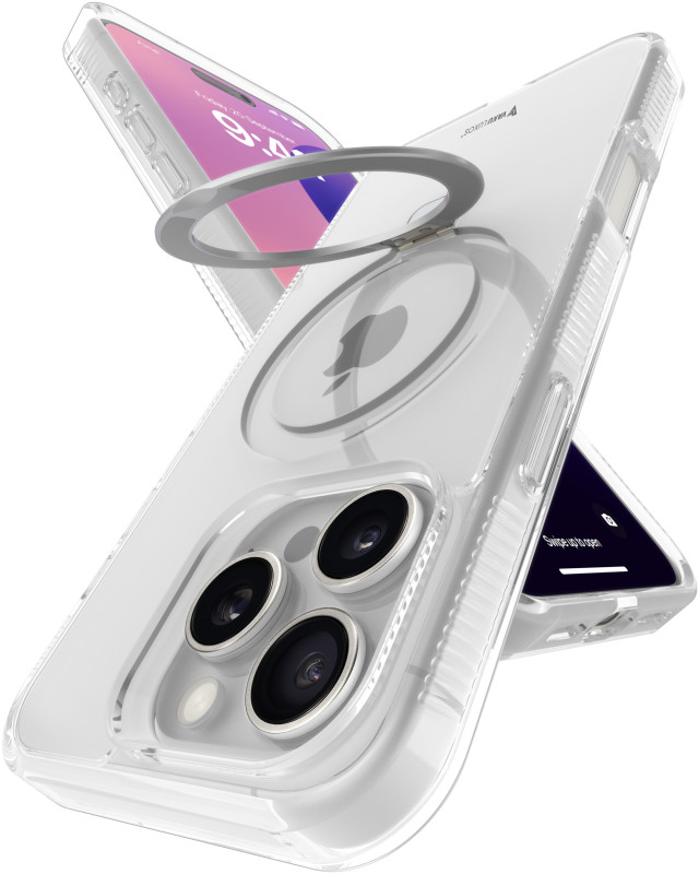 Vaku Luxos ® Apple iPhone 16 Pro Solace MagPro with Magnetic Alloy Ring Metal Kickstand Scratch Resistant Certified Mag-Safe Protection Cover
