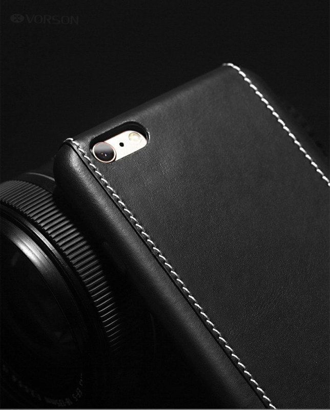 Vorson ® Apple iPhone 6 / 6S Trak Series Sport Textured Leather Dual-Stitching Metallic Electroplated Finish Back Cover