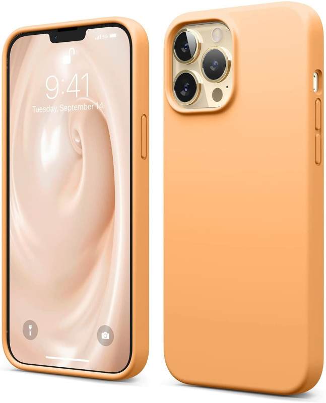Vaku Luxos ® For Apple iPhone 13 Pro Max Liquid Silicon Velvet-Touch Silk Finish Shock-Proof Back Cover [ Only Back Cover ]