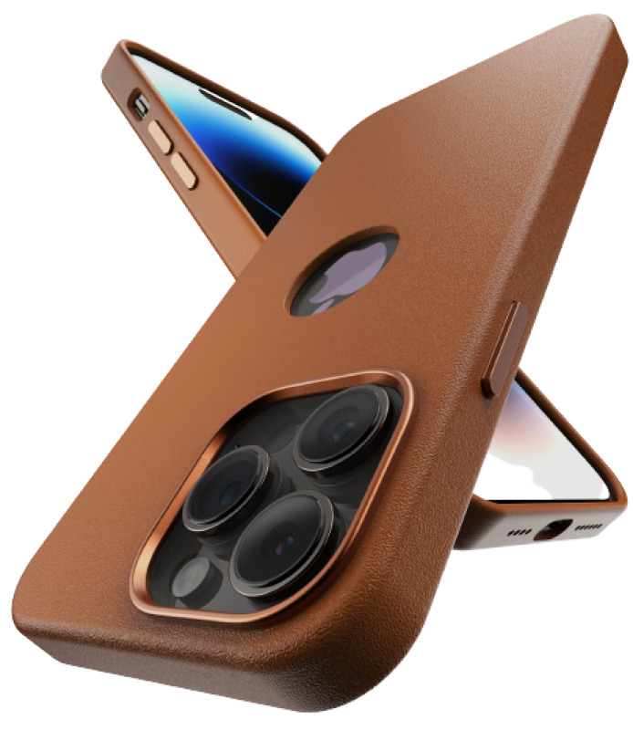 Vaku Luxos ® Apple iPhone 14 Pro Lexza Premium Leather Logocut Shockproof TPU Hybrid Case Back Cover