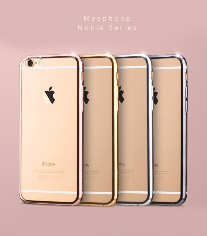 MeePhone ® For Apple iPhone 6 Plus / 6S Plus Noble Series Metal Electroplating Bumper Transparent Back Cover