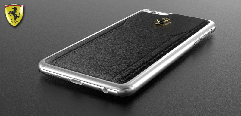 Ferrari ® Apple iPhone 6 / 6S Official 599 GTB Logo Double Stitched Dual-Material PU Leather Back Cover