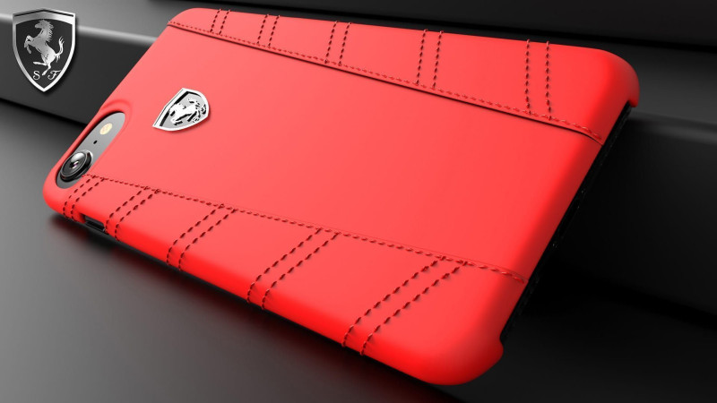 Ferrari ® Apple iPhone 6 / 6s Italian Series Leather Stitched Dual-Material PU Leather Back Cover
