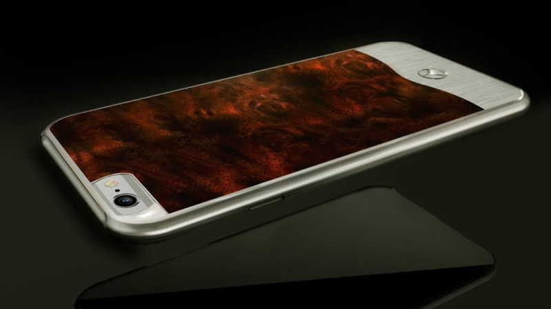 Mercedes Benz ® Apple iPhone 6 / 6S Natural Wood Electroplated Metal Hard Case Back Cover