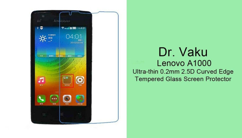Dr. Vaku ® Lenovo A1000 Ultra-thin 0.2mm 2.5D Curved Edge Tempered Glass Screen Protector Transparent