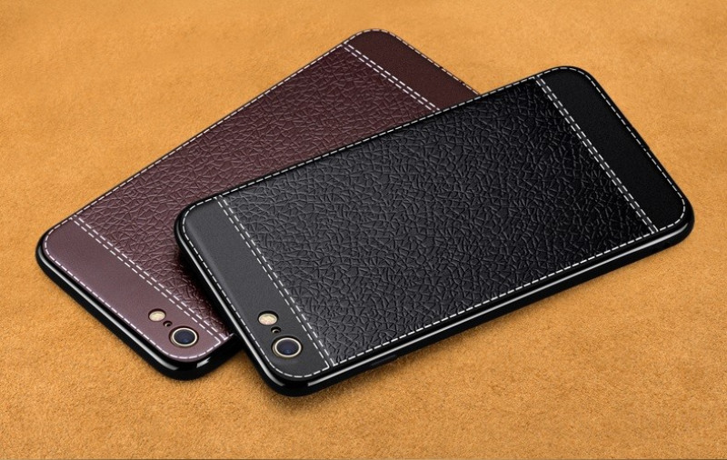 VAKU ® VIVO V5 / V5s Leather Stiched Gold Electroplated Soft TPU Back Cover