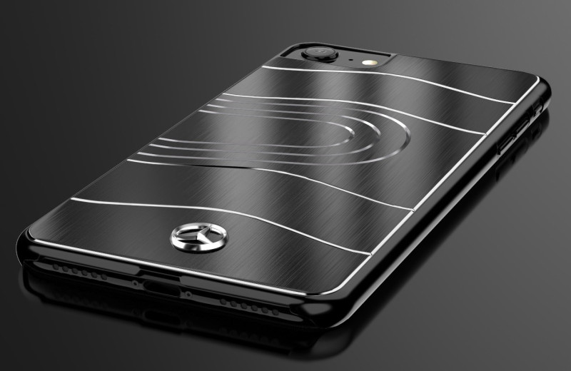 Mercedes Benz ® Apple iPhone 8 SLS Chrome Wave Line Series Electroplated Metal Shock Absorbing Technology Case Back Cover