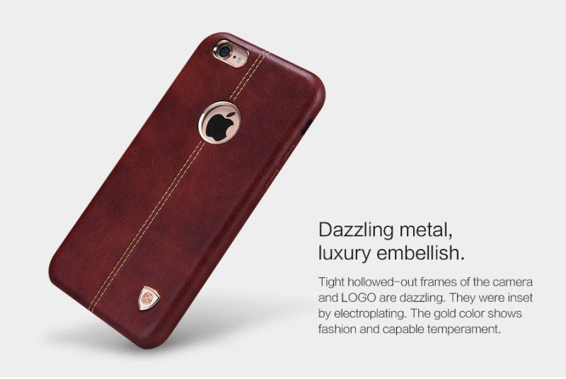 Nillkin ® Apple iPhone 6 Plus / 6S Plus Lexza Series Double Stitch Leather Shell with Metallic Logo Display Back Cover