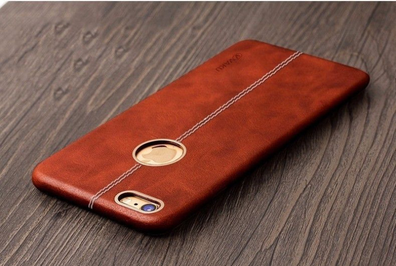VAKU ® Apple iPhone 6 / 6S Nexza Series Double Stitch Leather Shell with Metallic Logo Display Back Cover