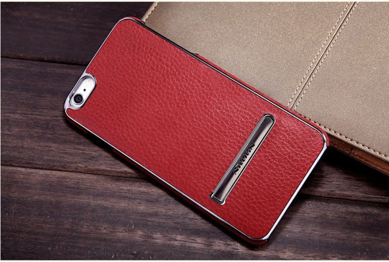 Nillkin ® Apple iPhone 8 Plus Ultra-thin Leather with Electroplating + Inbuilt Click Metal Stand Back Cover
