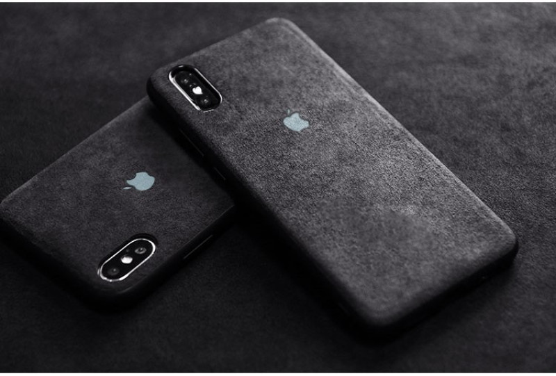VAKU ® For Apple iPhone XR Alcantara Super Suede Logo Leather Cover