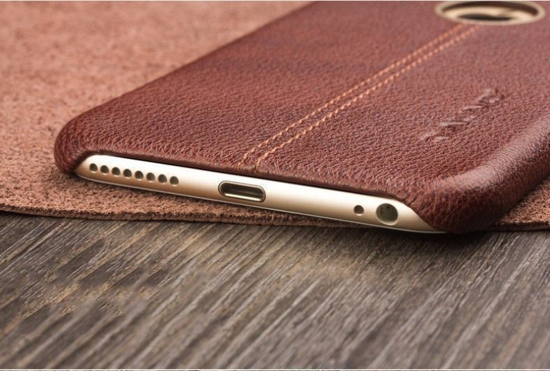 Vorson ® Apple iPhone 6 Plus / 6S Plus Lexza Series Double Stitch Leather Shell with Metallic Logo Display Back Cover