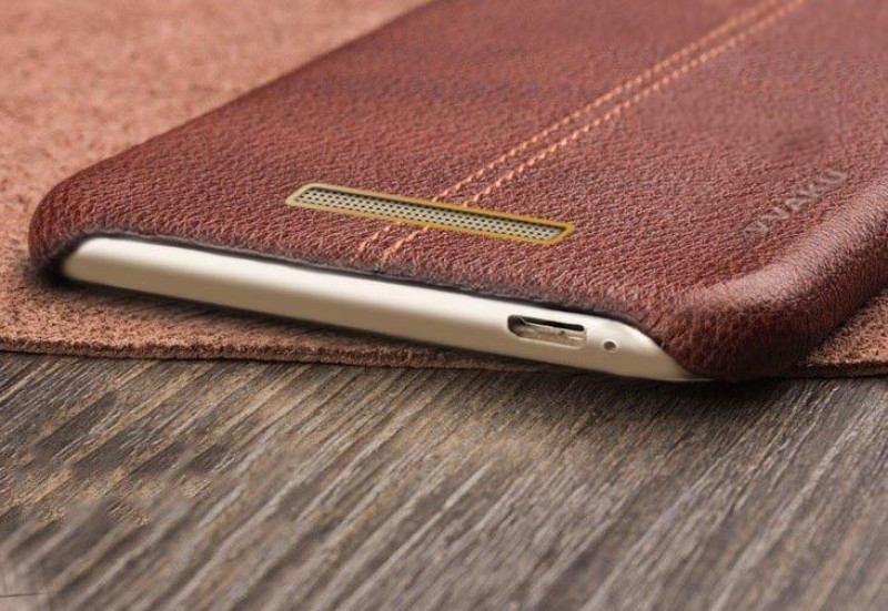 Vaku ® Redmi Note 3 Lexza Series Double Stitch Leather Shell with Metallic Logo Display Back Cover