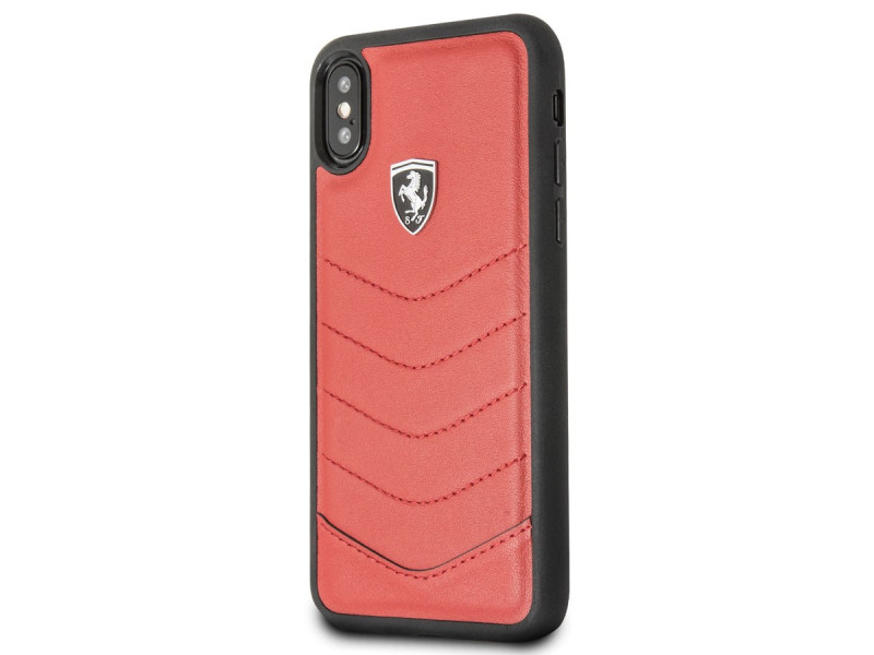 Ferrari ® Apple iPhone XS Max Scuderia Luxurious Leather  Stitched Limited Edition Back Cover