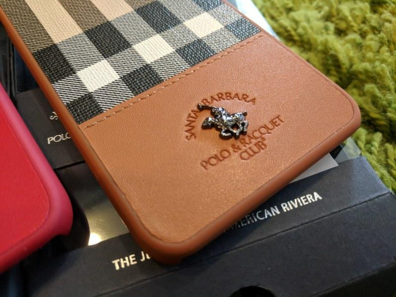 Santa Barbara Polo Club ® Apple iPhone 7 Plaide Series Chequered Design Elegant Faux Leather Back Cover