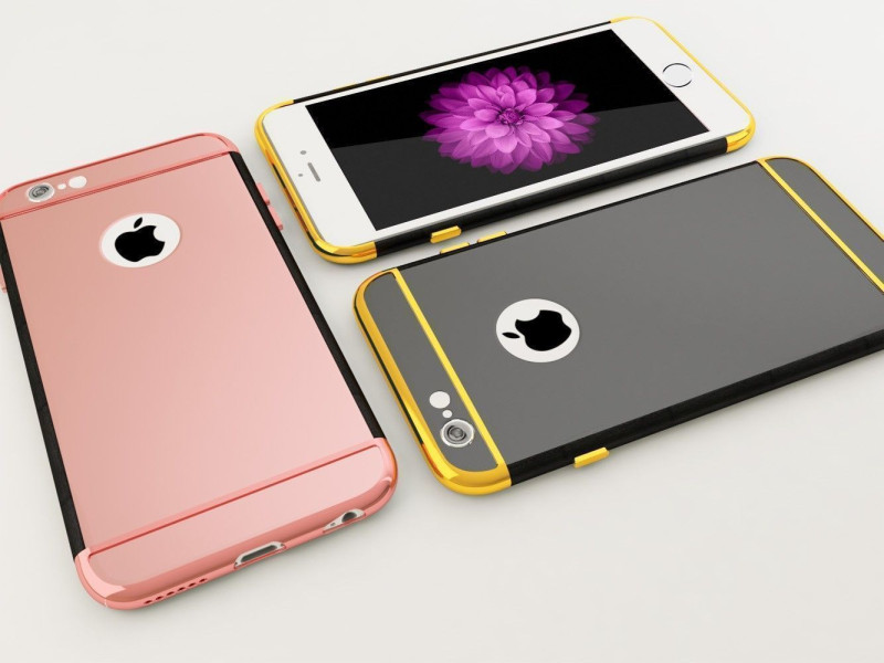 Vaku ® Apple iPhone 6 / 6S Ling Series Ultra-thin Mirror Finish Metal Electroplating Splicing PC Back Cover