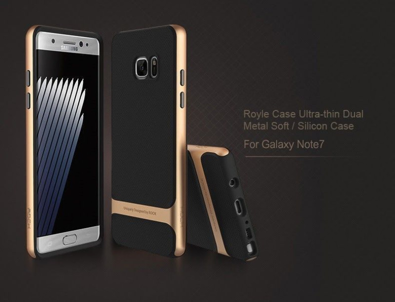 Rock ® Samsung Galaxy Note 7 Royle Case Ultra-thin Dual Metal Soft / Silicon Case