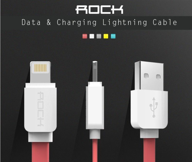 Rock ® Smart Safe Apple Lightning Port Flat Charging / Data Cable