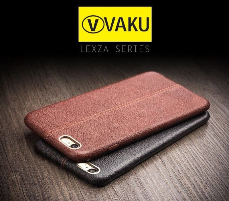 Vaku ® VIVO Y66 Lexza Series Double Stitch Leather Shell with Metallic Logo Display Back Cover