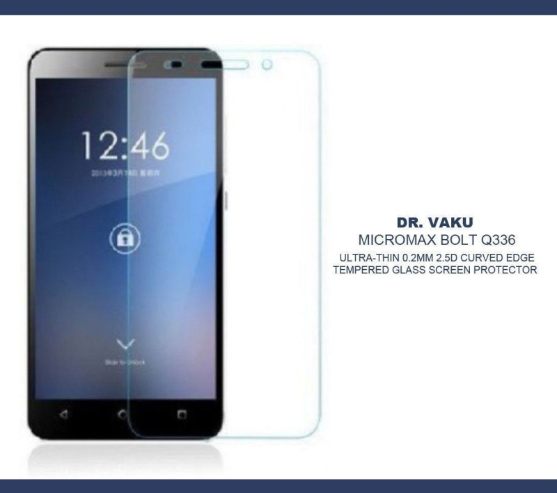 Dr. Vaku ® Micromax Bolt Q336 Ultra-thin 0.2mm 2.5D Curved Edge Tempered Glass Screen Protector Transparent