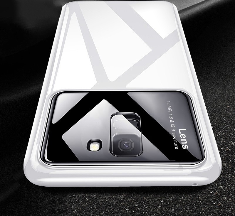 Vaku ® Samsung Galaxy A8 2018 Polarized Glass Glossy Edition PC 4 Frames + Ultra-Thin Case Back Cover