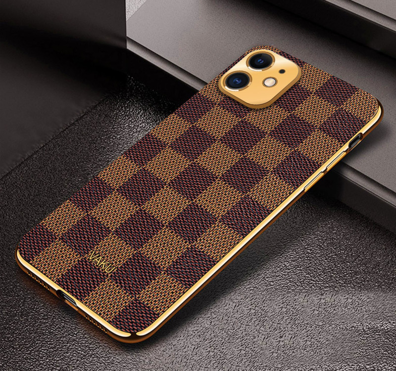 Vaku ® Apple iPhone 11 Cheron Leather Electroplated Soft TPU Back Cover