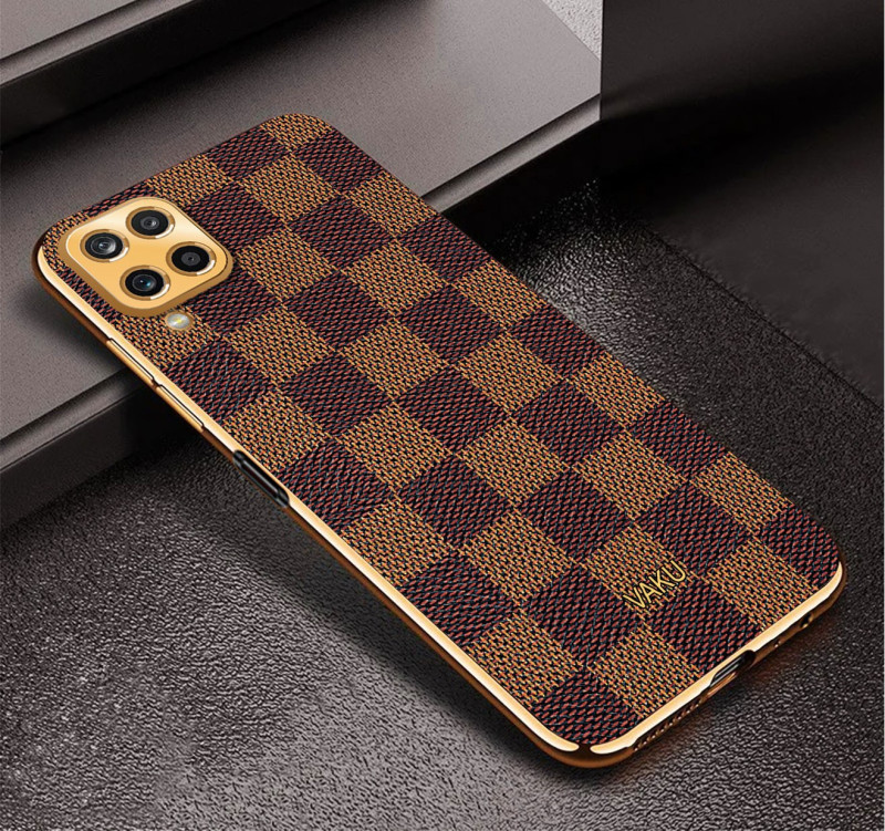 Vaku ® Samsung Galaxy A22 4G Cheron Leather Electroplated Soft TPU Back Cover