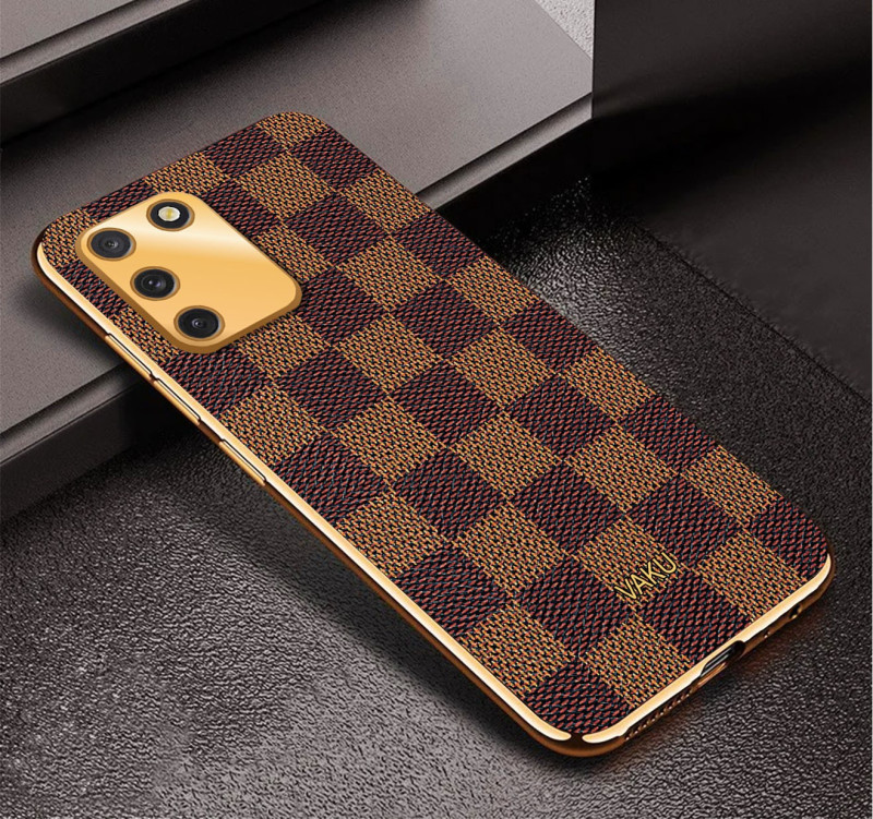 Vaku ® Samsung Galaxy S10 lite Cheron Series Leather Stitched Gold Electroplated Soft TPU Back Cover
