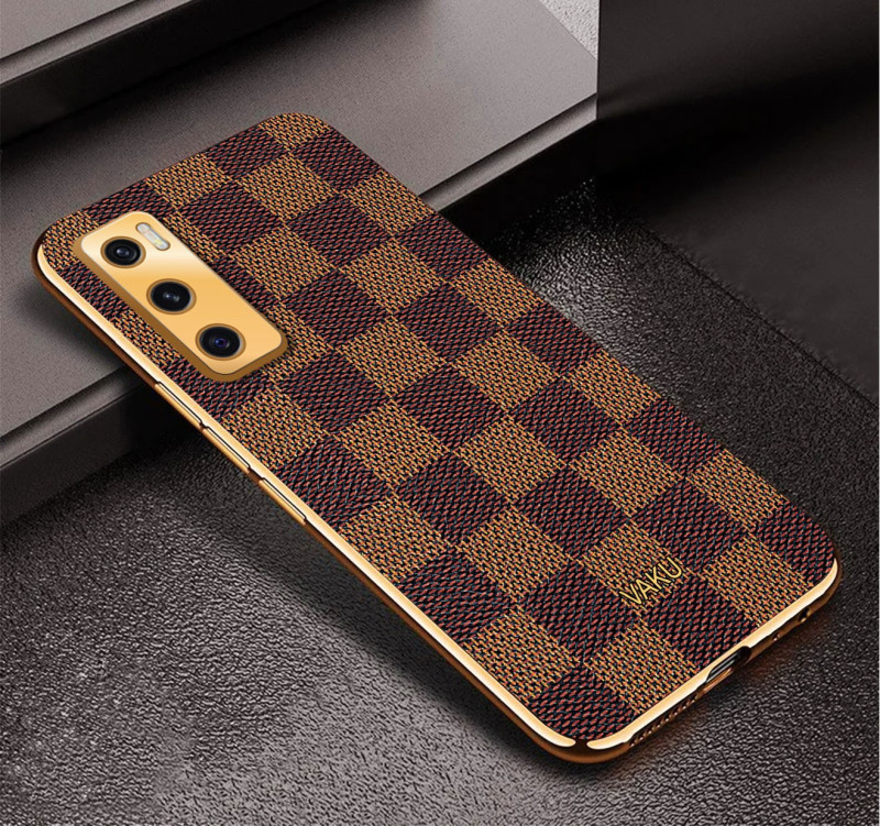 Vaku ® Vivo V20 SE Cheron Leather Electroplated Soft TPU Back Cover