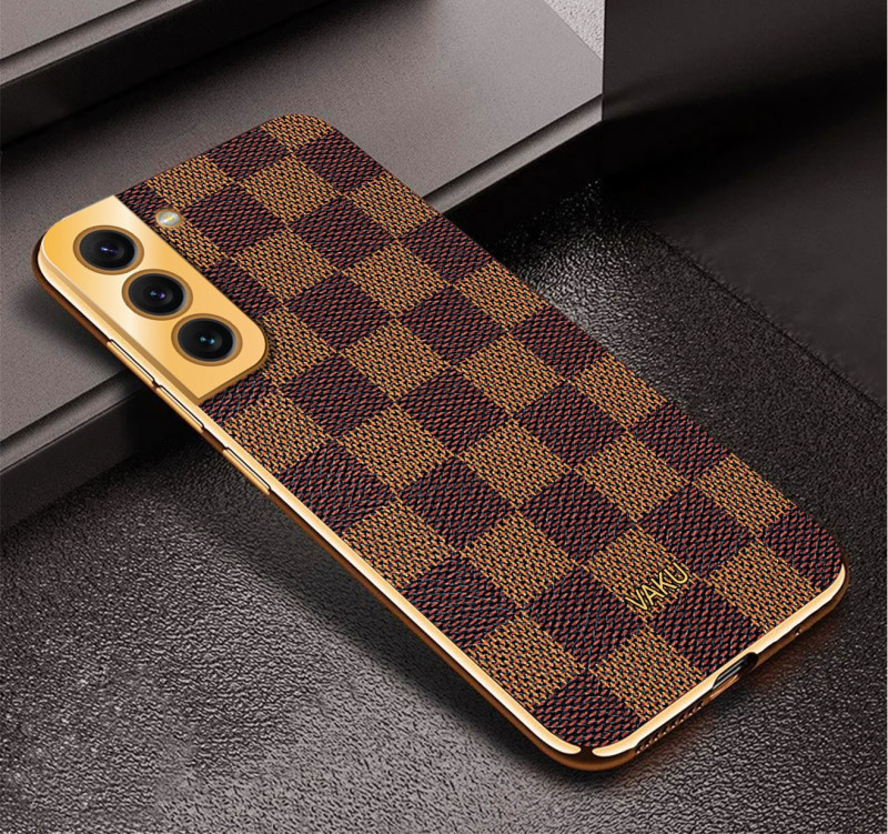Vaku ® Samsung Galaxy S22 Plus Cheron Leather Electroplated Soft TPU Back Cover