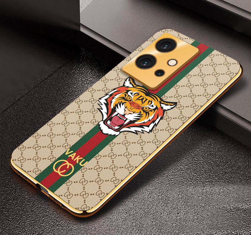 Vaku ® Vivo Y75 5G Lynx Designer Leather Pattern Gold Electroplated Soft TPU Back Cover Case