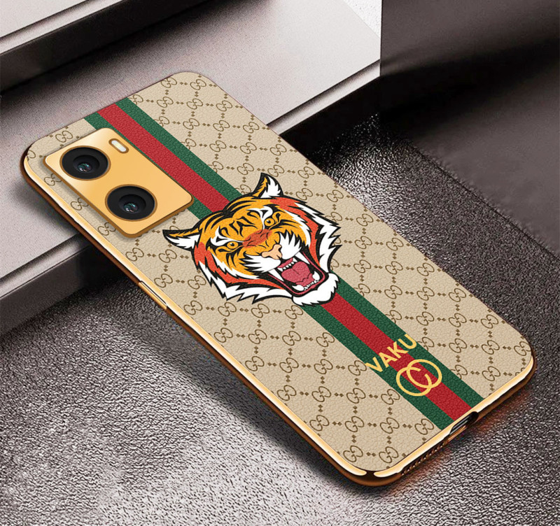 Vaku ® Oppo A77 4G Lynx Designer Leather Pattern Gold Electroplated Soft TPU Back Cover Case