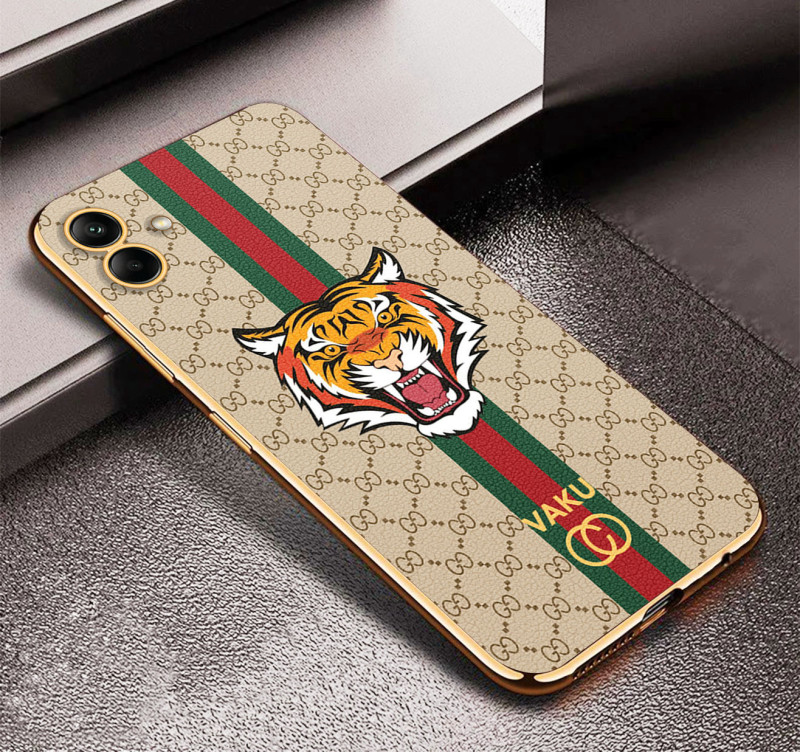 Vaku ® Samsung Galaxy A04 Lynx Line Leather Stitched Gold Electroplated Soft TPU Back Cover Case