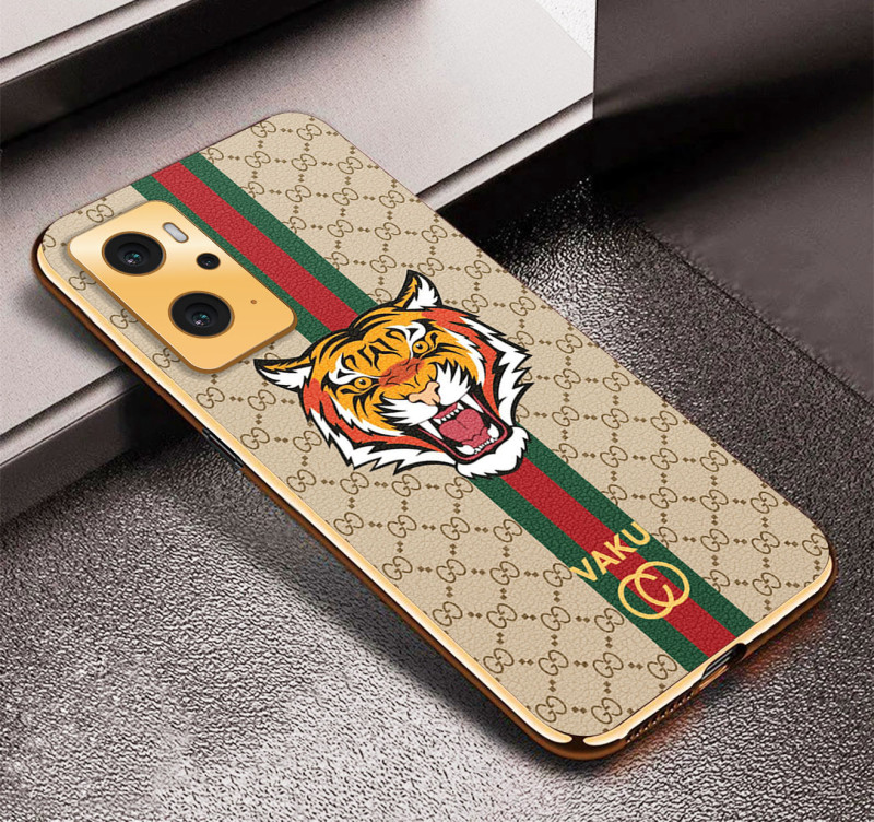 Vaku ® Oppo K10 4G Lynx Designer Leather Pattern Gold Electroplated Soft TPU Back Cover Case