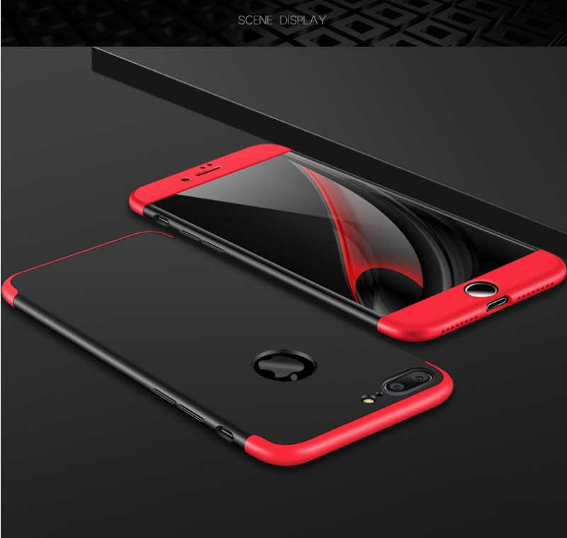 FCK ® Apple iPhone 8 Plus 3-in-1 360 Series PC Case Dual-Colour Finish Ultra-thin Slim Front Case + Back Cover