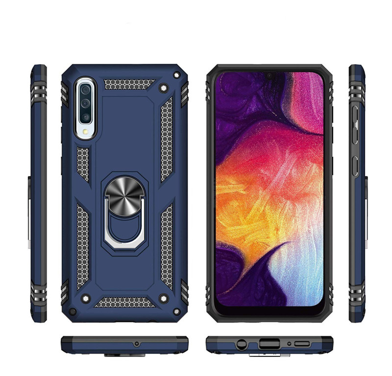 Vaku ® Samsung Galaxy A30S Hawk Ring Shock Proof Cover with Inbuilt Kickstand